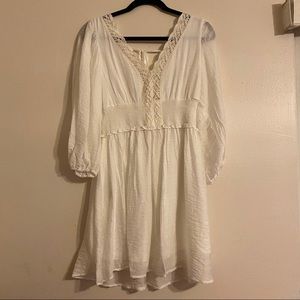 Ignatius smocked crochet lace dress ❕